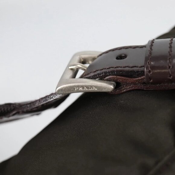 PRADA Backpack Nylon Khaki Silver Auth th6297 - Picture 12 of 15